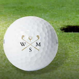Benutzerdefiniertes Elegantes Schwarz und Gold Mon Golfball