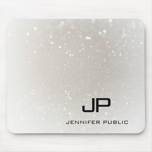 Benutzerdefiniertes elegantes Template Glamour Mon Mousepad (Vorne)