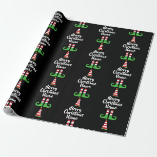 Benutzerdefiniertes Elf-Muster Personalisierte Wei Geschenkpapier