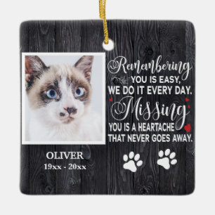 Benutzerdefiniertes Erinnerungsschreiben für Cat Keramikornament