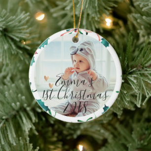Benutzerdefiniertes Erstes Weihnachten des Babys Keramik Ornament
