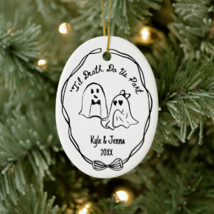 Benutzerdefiniertes erstes Weihnachten verheiratet Keramik Ornament