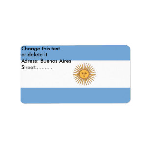 Benutzerdefiniertes Etikett mit der Flagge Argenti Adressaufkleber
