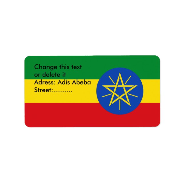 Benutzerdefiniertes Etikett mit der Flagge Äthiopi Adressaufkleber (Vorne)