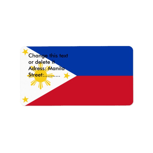 Benutzerdefiniertes Etikett mit der Flagge der Phi Adressaufkleber (Vorne)