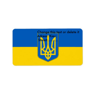 Benutzerdefiniertes Etikett mit der Flagge der Ukr Adressaufkleber