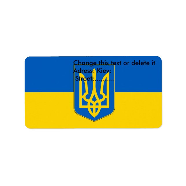 Benutzerdefiniertes Etikett mit der Flagge der Ukr Adressaufkleber (Vorne)