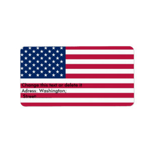 Benutzerdefiniertes Etikett mit der Flagge der USA Adressaufkleber