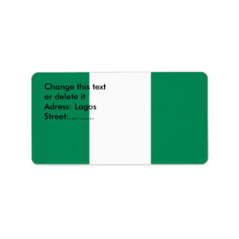 Benutzerdefiniertes Etikett mit der Flagge Nigeria Adressaufkleber