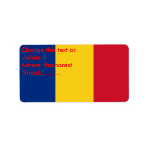 Benutzerdefiniertes Etikett mit der Flagge Rumänie Adressaufkleber