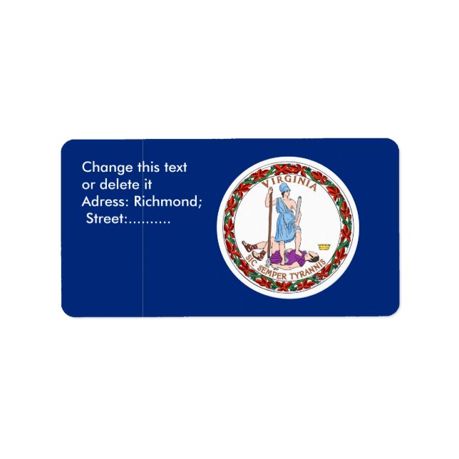 Benutzerdefiniertes Etikett mit der Flagge von Vir Adressaufkleber (Vorne)