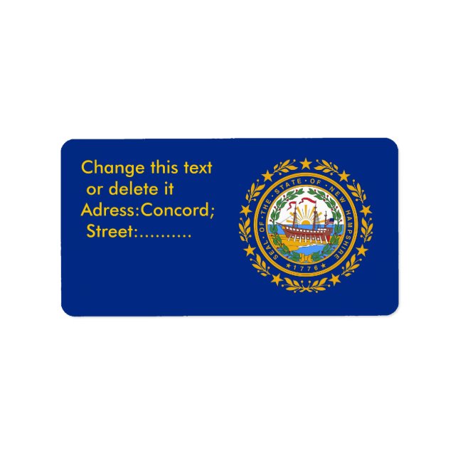 Benutzerdefiniertes Etikett mit Flag von New Hamps Adressaufkleber (Vorne)