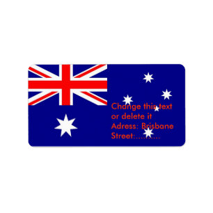 Benutzerdefiniertes Etikett mit Flagge Australiens Adressaufkleber