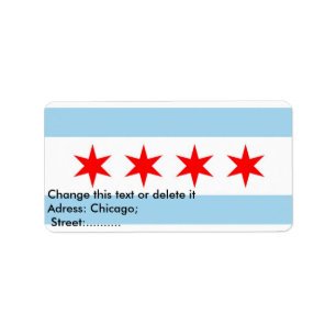 Benutzerdefiniertes Etikett mit Flagge von Chicago Adressaufkleber