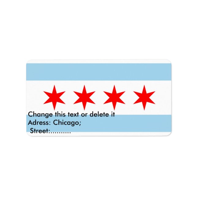Benutzerdefiniertes Etikett mit Flagge von Chicago Adressaufkleber (Vorne)