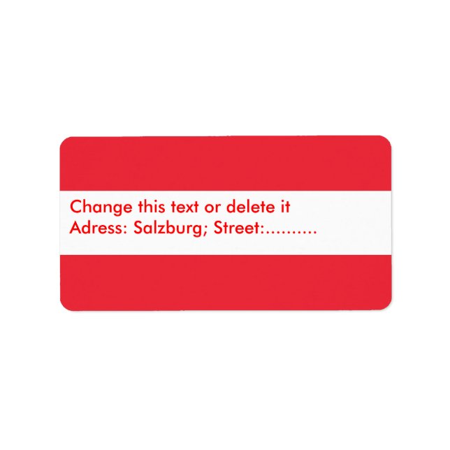 Benutzerdefiniertes Etikett mit österreichischer F Adressaufkleber (Vorne)