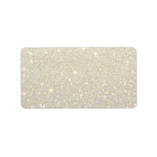 Benutzerdefiniertes Etikett: White Gold Glit Fab Adressaufkleber