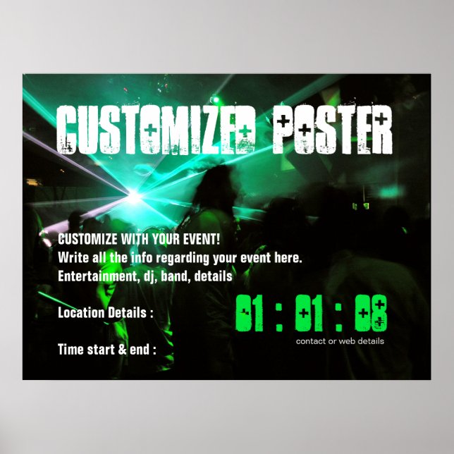 Benutzerdefiniertes EVENT-Party-Poster Poster (Vorne)