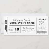 Benutzerdefiniertes Event-Ticket, Konzert-Fake-Tic