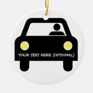 Benutzerdefiniertes Fahrzeug und Treiber Keramik Ornament