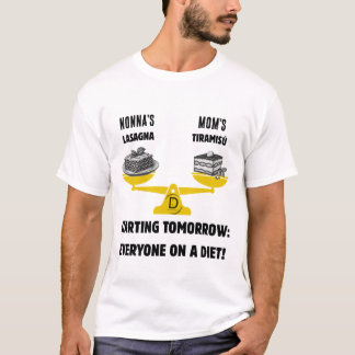 Benutzerdefiniertes Familendilemma: Lasagne vs Tir T-Shirt