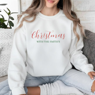 Benutzerdefiniertes Familien-Weihnachts-Rot & Grün Sweatshirt