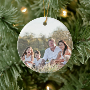 Benutzerdefiniertes Familienfoto Keramik Ornament