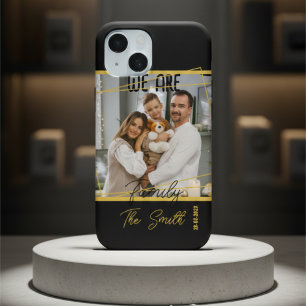 Benutzerdefiniertes Familienfoto Luxus-Schwarz & G iPhone 16 Pro Max Hülle