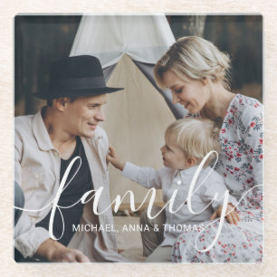 Benutzerdefiniertes Familienfoto mit individuellem Glasuntersetzer