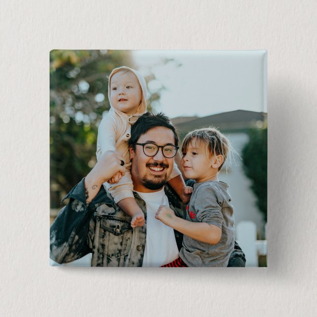 Benutzerdefiniertes Familienfoto modern Button (Vorderseite)