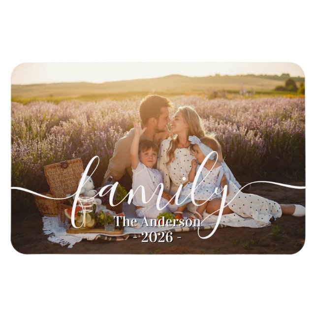Benutzerdefiniertes Familienfoto – Personalisierte Magnet (Horizontal)