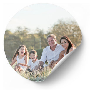 Benutzerdefiniertes Familienfoto Runder Aufkleber