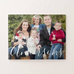 Benutzerdefiniertes Familiennamensfoto Puzzle