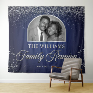 Benutzerdefiniertes Familientreffen-Banner, 1 Foto Wandteppich