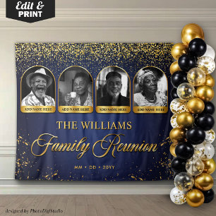 Benutzerdefiniertes Familientreffen-Banner, 7 Foto Wandteppich