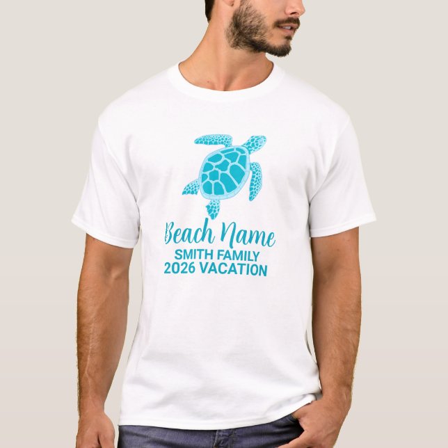 Benutzerdefiniertes Familienurlaub Basic T-Shirt f (Vorderseite)