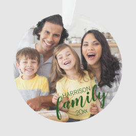 Benutzerdefiniertes FAMILY Green Script 2 Foto Kee Ornament