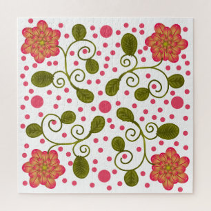 Benutzerdefiniertes fantastisches rosa Blumen- und Puzzle