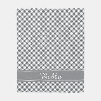 Benutzerdefiniertes Farb- und Namens-Gingham-Muste Fleecedecke