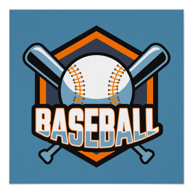 Benutzerdefiniertes FarbBaseball Poster (Vorderseite)