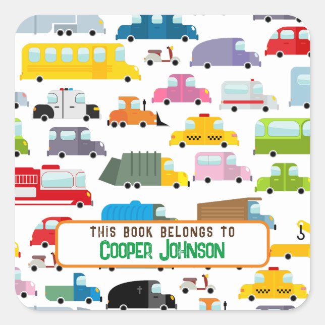 Benutzerdefiniertes farbiges Buchzeichen Quadratischer Aufkleber (Vorderseite)