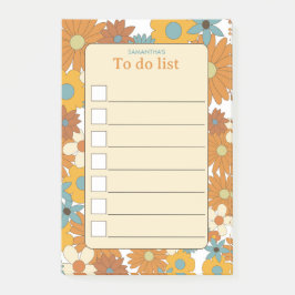 Benutzerdefiniertes farbiges Retro-Blume-Muster fü Post-it Klebezettel
