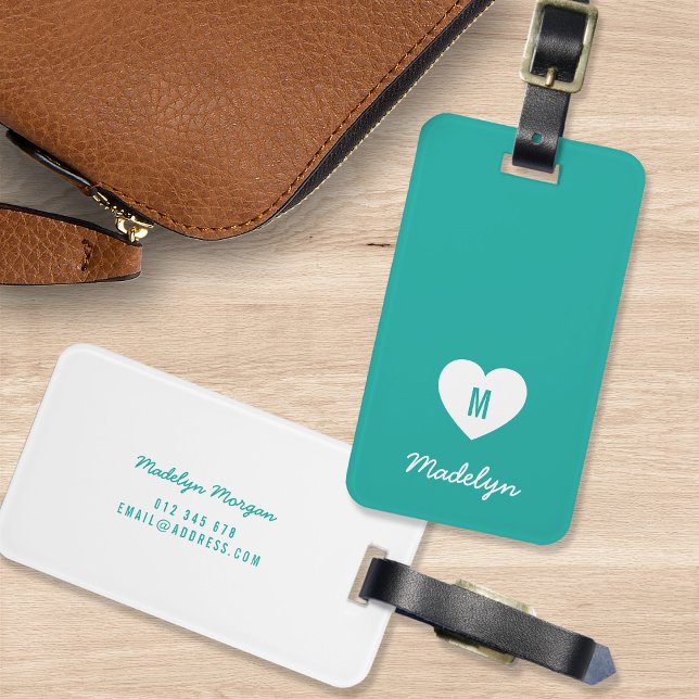 Benutzerdefiniertes Farbmonogramm Herz Modernes Sk Gepäckanhänger (Von Creator hochgeladen)