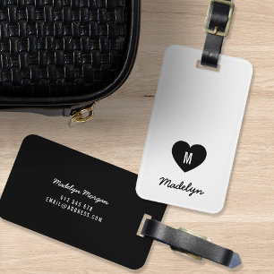 Benutzerdefiniertes Farbmonogramm Herz Modernes Sk Gepäckanhänger