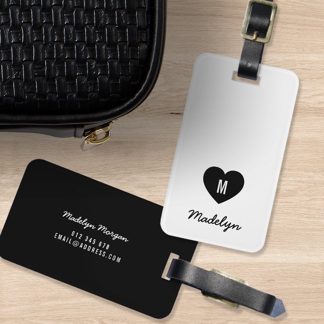 Benutzerdefiniertes Farbmonogramm Herz Modernes Sk Gepäckanhänger (Von Creator hochgeladen)