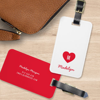 Benutzerdefiniertes Farbmonogramm Herz Modernes Sk Gepäckanhänger