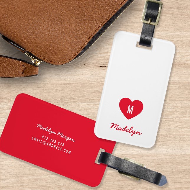 Benutzerdefiniertes Farbmonogramm Herz Modernes Sk Gepäckanhänger (Von Creator hochgeladen)