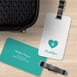 Benutzerdefiniertes Farbmonogramm Herz Modernes Sk Gepäckanhänger