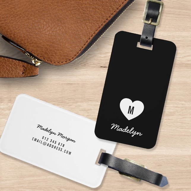 Benutzerdefiniertes Farbmonogramm Herz Modernes Sk Gepäckanhänger (Von Creator hochgeladen)