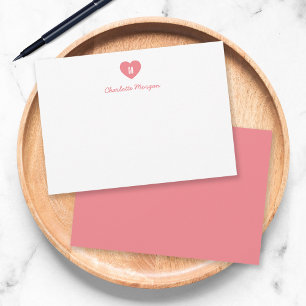 Benutzerdefiniertes Farbmonogramm Herz Modernes Sk Mitteilungskarte